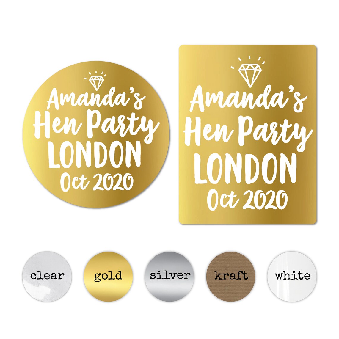 Personalised hen party stickers for bags Bridesmaid labels Etsy