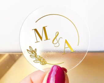 Wedding thank you gold foil clear favors stickers labels, Transparent stickers custom, Wedding favors stickers, Wedding favor labels