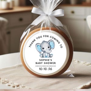Elephant Baby Shower Stickers, Blue Baby Shower Labels, It&#39;s A Boy Stickers, Baby Elephant Label Tags, Blue Baby Thank You Stickers