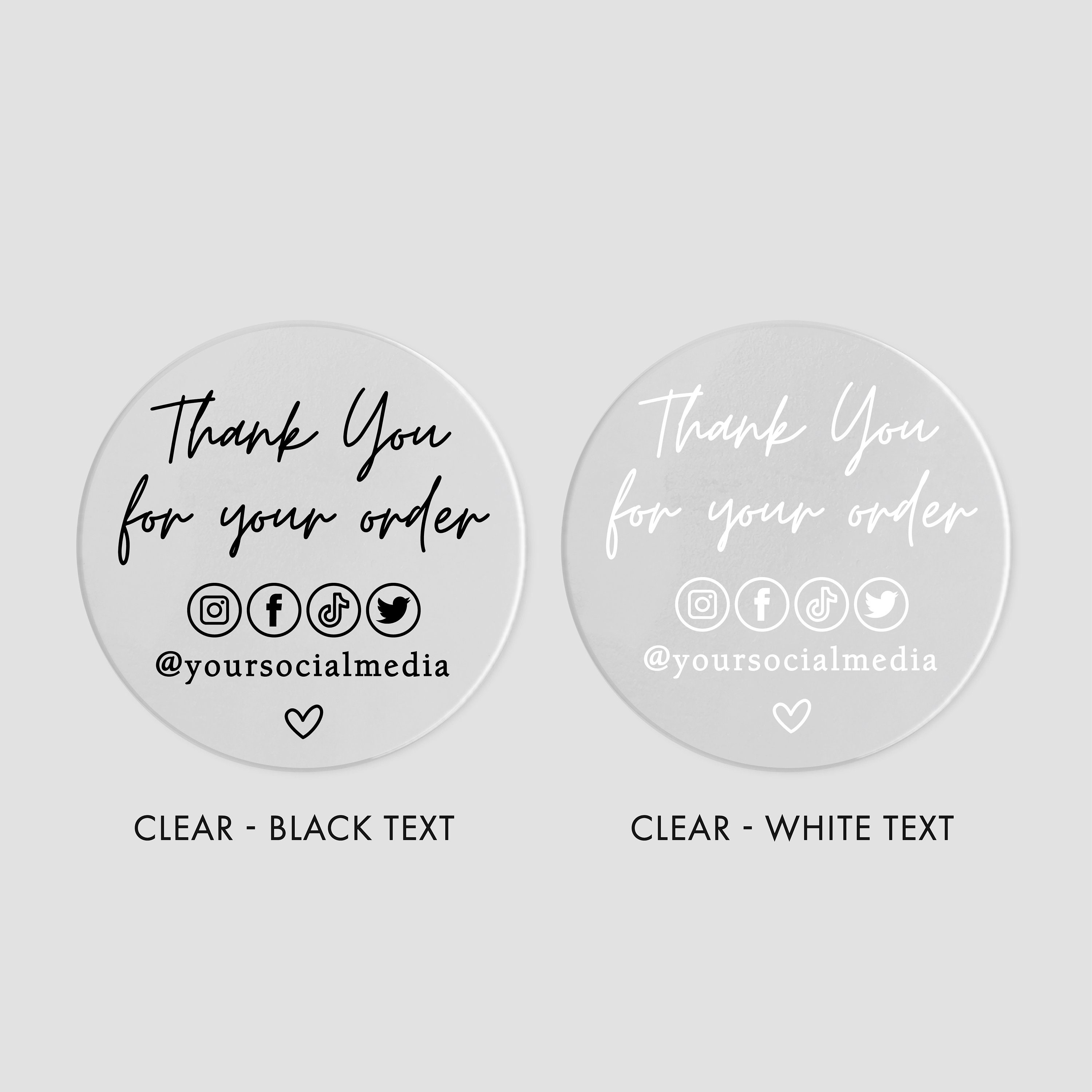 Custom Thank You for Your Order Stickers Personalized Square Etsy UK