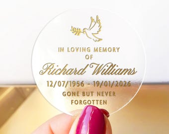 Elegant Funeral Stickers Custom Design, Luxury Memorial Service Sticker Labels, Minimalist Funeral Thank You Stickers