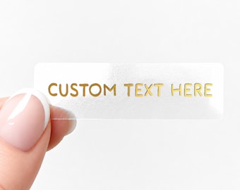 Custom Text Label Stickers – Clear Rectangle Stickers for Small Business