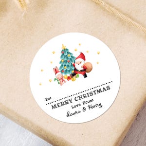 Personalised Merry Christmas gift stickers labels sheet holiday custom name stickers christmas sticky gift tags kids name tags christmas