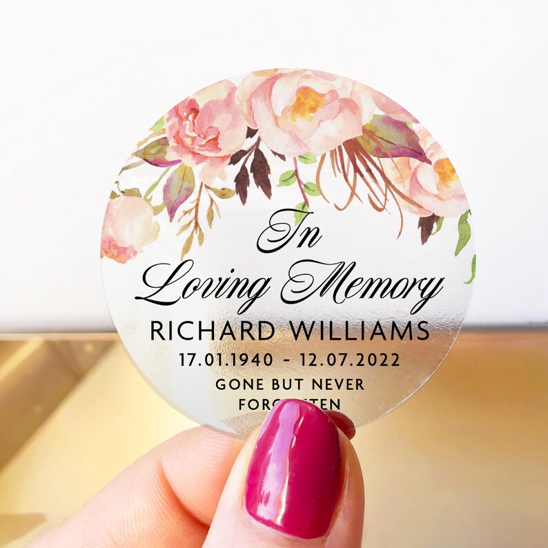 Minimalist Funeral Thank You Stickers, Funeral Favour Stickers for ...