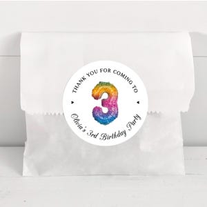 Thank You Stickers For Birthday Party, Custom Happy Birthday Stickers, Personalised Welcome Bag Labels, Birthday Name Stickers For Kids