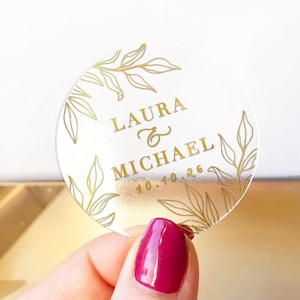 Etiquetas de boda con monograma personalizado, pegatinas de agradecimiento personalizadas, etiquetas de recuerdo de boda personalizadas