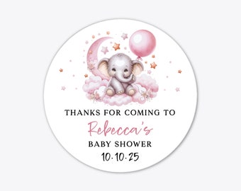 Baby shower custom name thank you gifts favors stickers, Thank you stickers for baby shower labels, Greenery baby shower favors