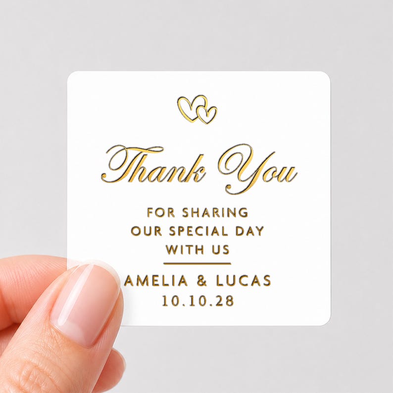 Personalised Thank You Candle Labels, Custom Candle Stickers, Printed Candle Jar Labels, Thank You Gift Labels, Small Business Labels White/Gold Foil