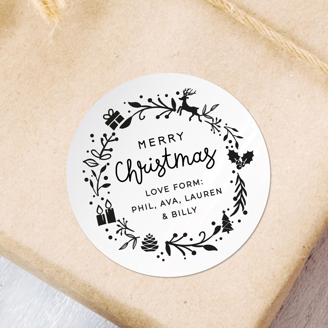 Merry Christmas Present Stickers, Christmas Present Sticker Sheets ...