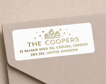 Custom Address Label Stickers, Personalised Rectangle Return Address Labels, Family Envelope Seals