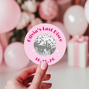 Stickers EVJF pour mariée de l'équipe - Belles étiquettes circulaires pour cadeaux d'enterrement de vie de jeune fille ou de jeune garçon, et décorations pour la douche nuptiale