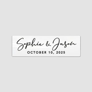 Foil transparent wedding label / Calligraphy wedding labels stickers / Small clear stickers labels / Customized stickers for wedding White - Black Text