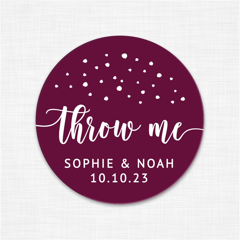 Wedding favor sticker labels Toss me stickers Wedding stickers for favors Wedding confetti stickers for confetti bags wedding favor tags