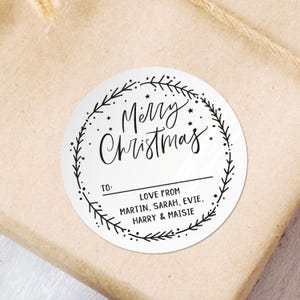 Personalisierter Weihnachts-Aufkleberbogen mit personalisierten Namensetiketten - festliches Design für Geschenkanhänger, Verpackung von Karten - Weihnachtsfeiertags-Aufkleber