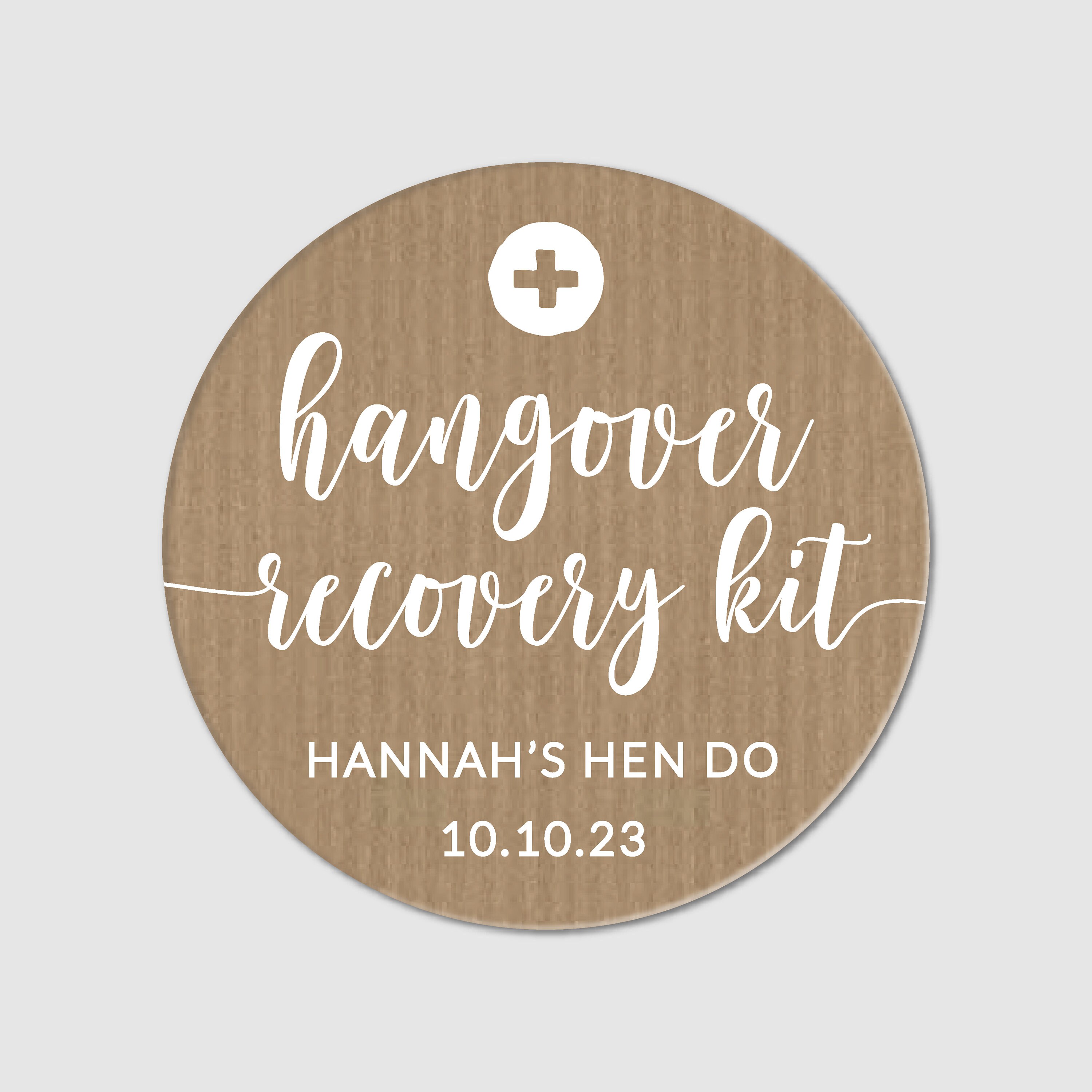 Printable Hangover Kit Label Template