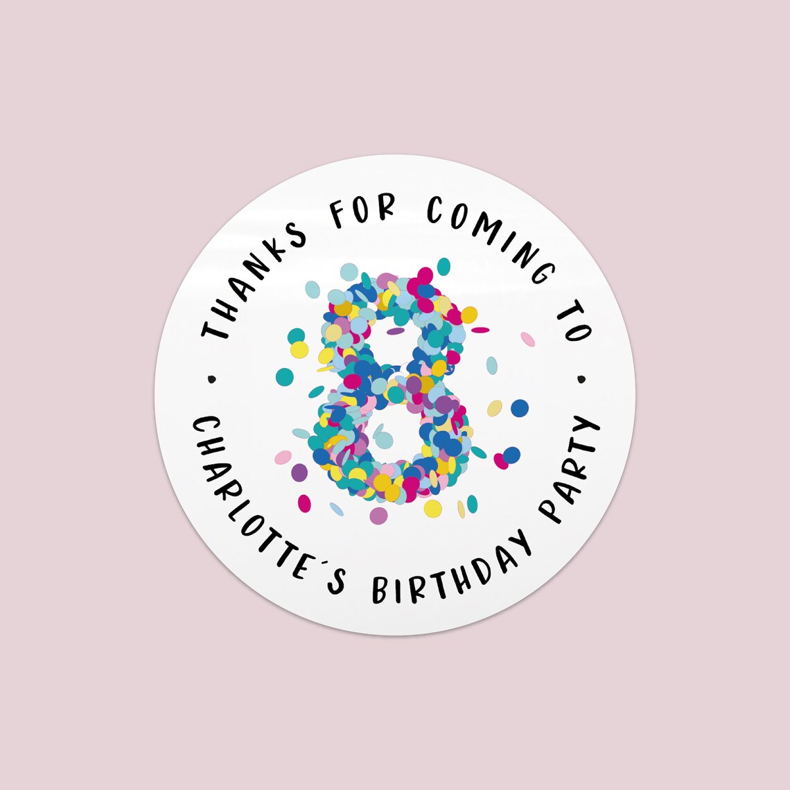 Personalised stickers confetti labels birthday party happy Etsy