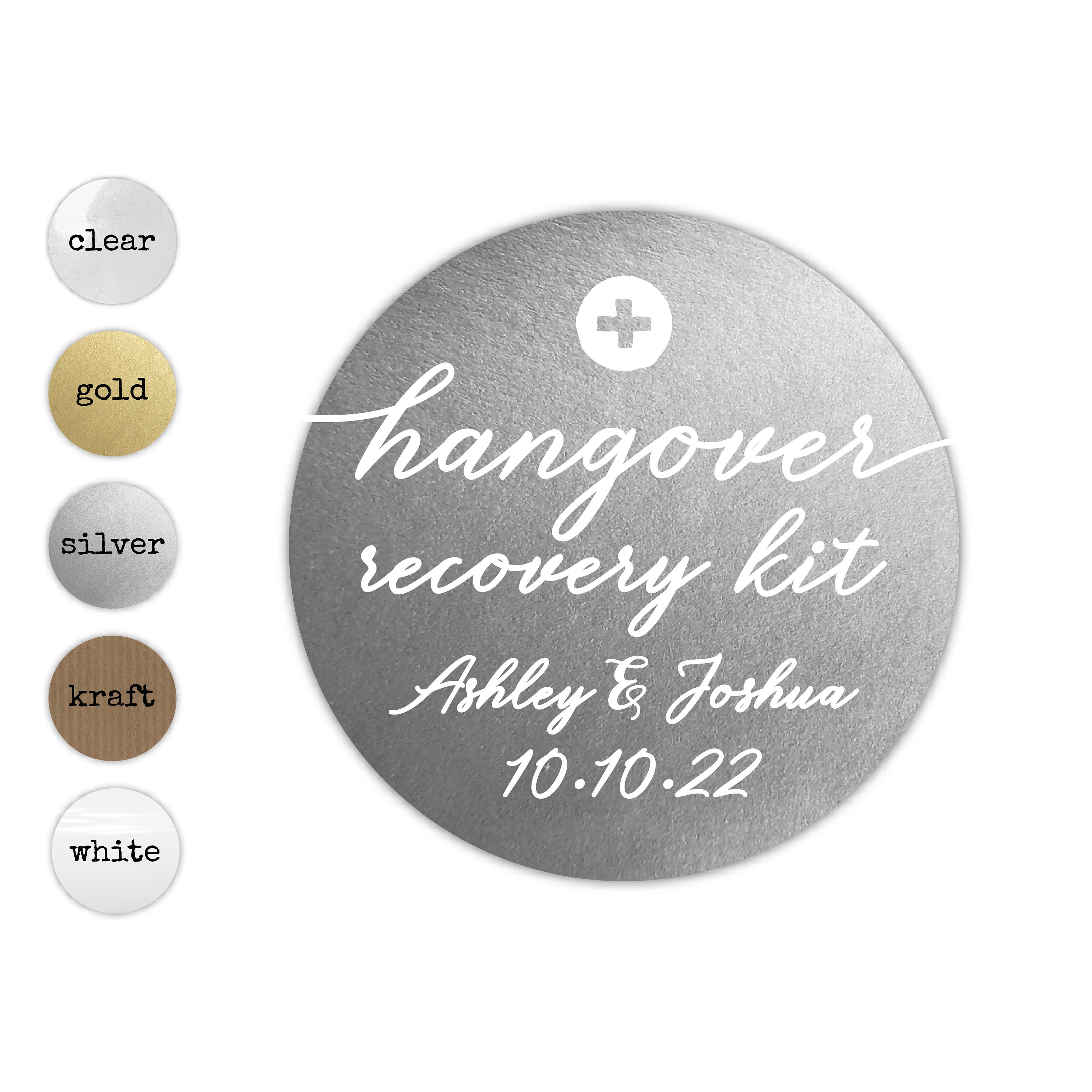 personalised hangover kit wedding stickers and labels