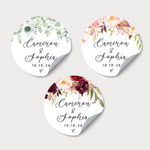 Custom Monogram Wedding Envelope Seals, Wedding Monogram Favor Labels, Personalized Round Initial Stickers, Elegant Monogram Envelope Seals