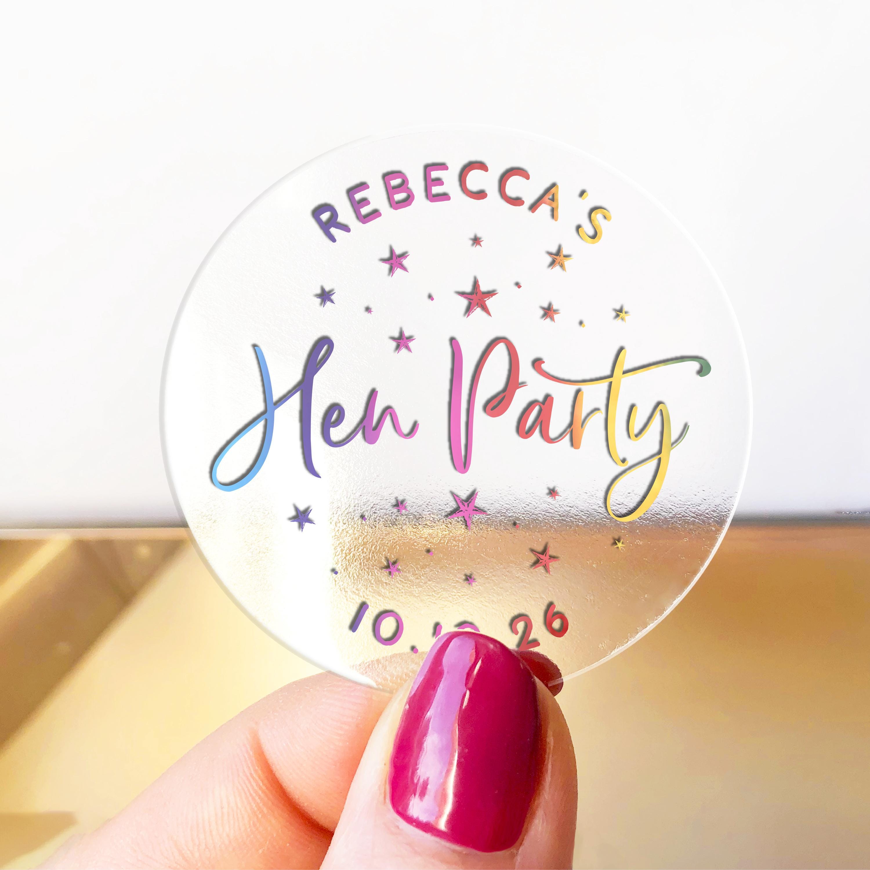 Hen Weekend Stickers, Hen Party Round Stickers, Hen Party Logo Stickers ...