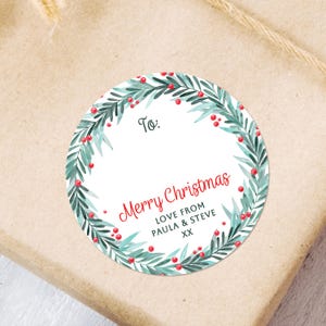 Christmas Present To And From Stickers, Printed Christmas Present Tag Stickers, Christmas Present Name Stickers, Xmas Present Stickers