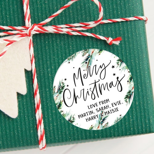 Merry Christmas Name Tags Stickers Custom Gift Tags Personalised Christmas Stickers Gift Wrapping Ideas Christmas Decorations Favors