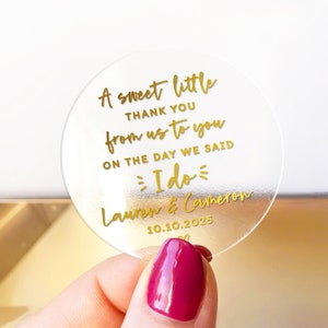 Wedding thank you gold foil clear favors stickers labels, Transparent stickers custom, Wedding favors stickers, Wedding favor labels