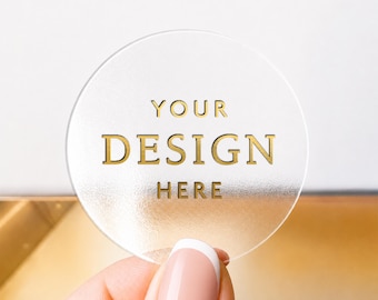 Custom Clear Logo Stickers – Personalised Round Transparent Business Labels