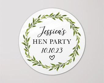 35 Personalised Hen Party Stickers Two Purple Glasses 3FOR2 Lables 080 Night 