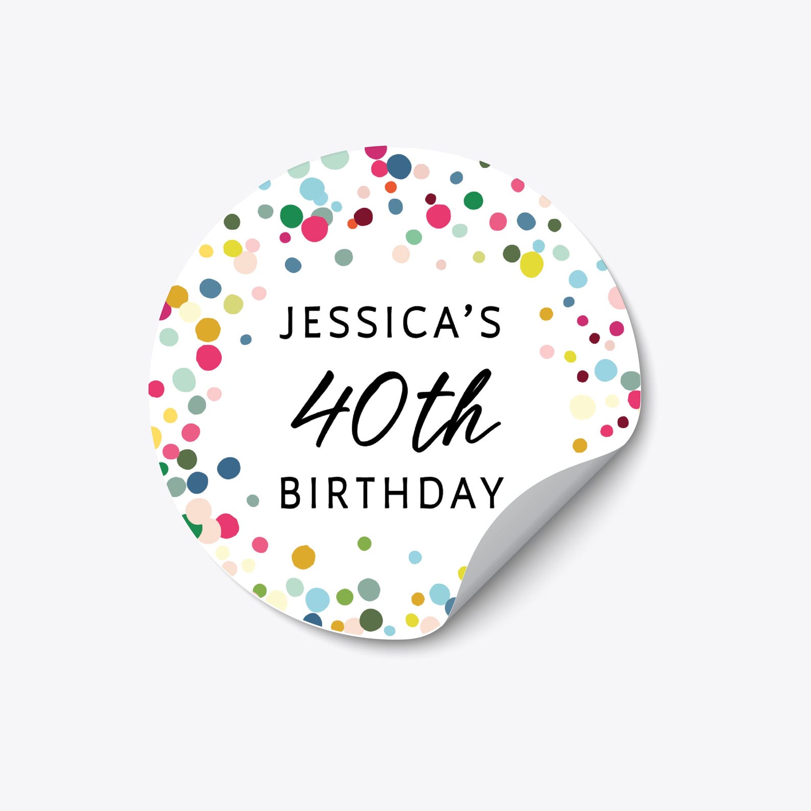 40th Birthday Thank You Stickers, Personalized Party Favor Bag Stickers ...