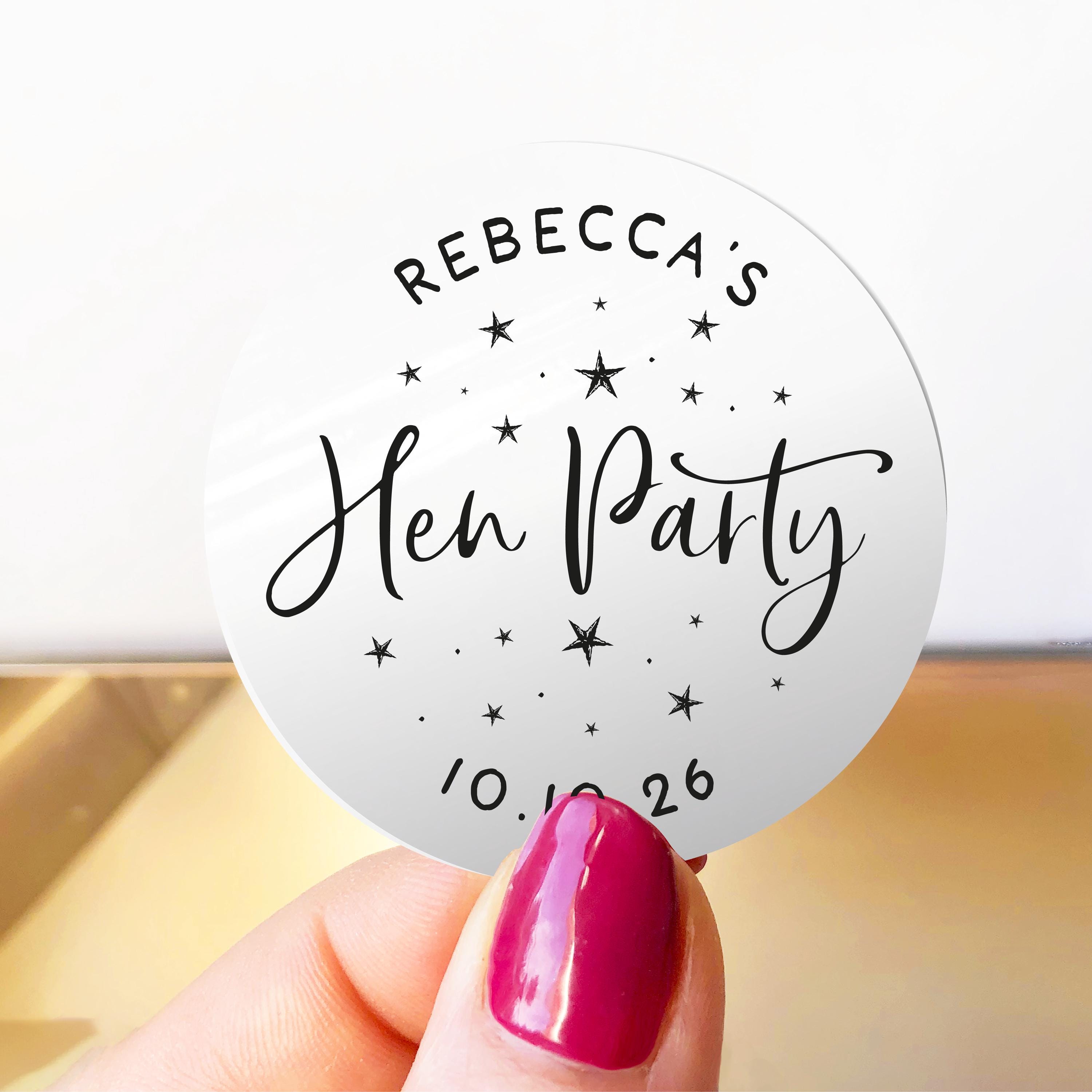 Hen Weekend Stickers, Hen Party Round Stickers, Hen Party Logo Stickers ...