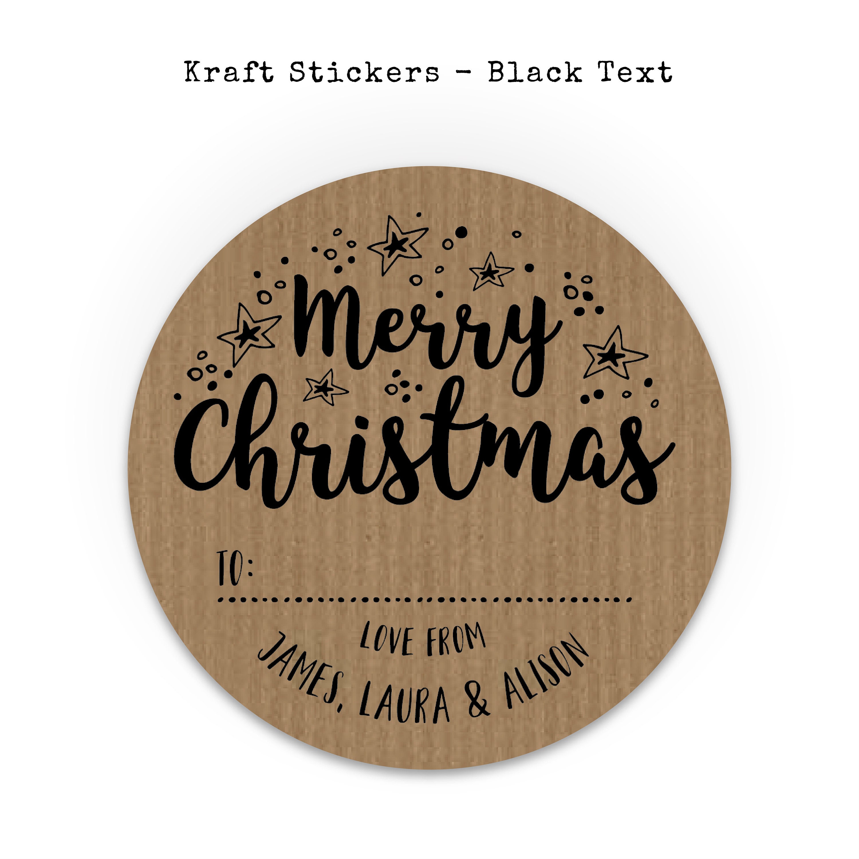Merry Christmas Stickers Tags Round Christmas Signs Name Tags Jam Jar Labels Custom Tags for ...