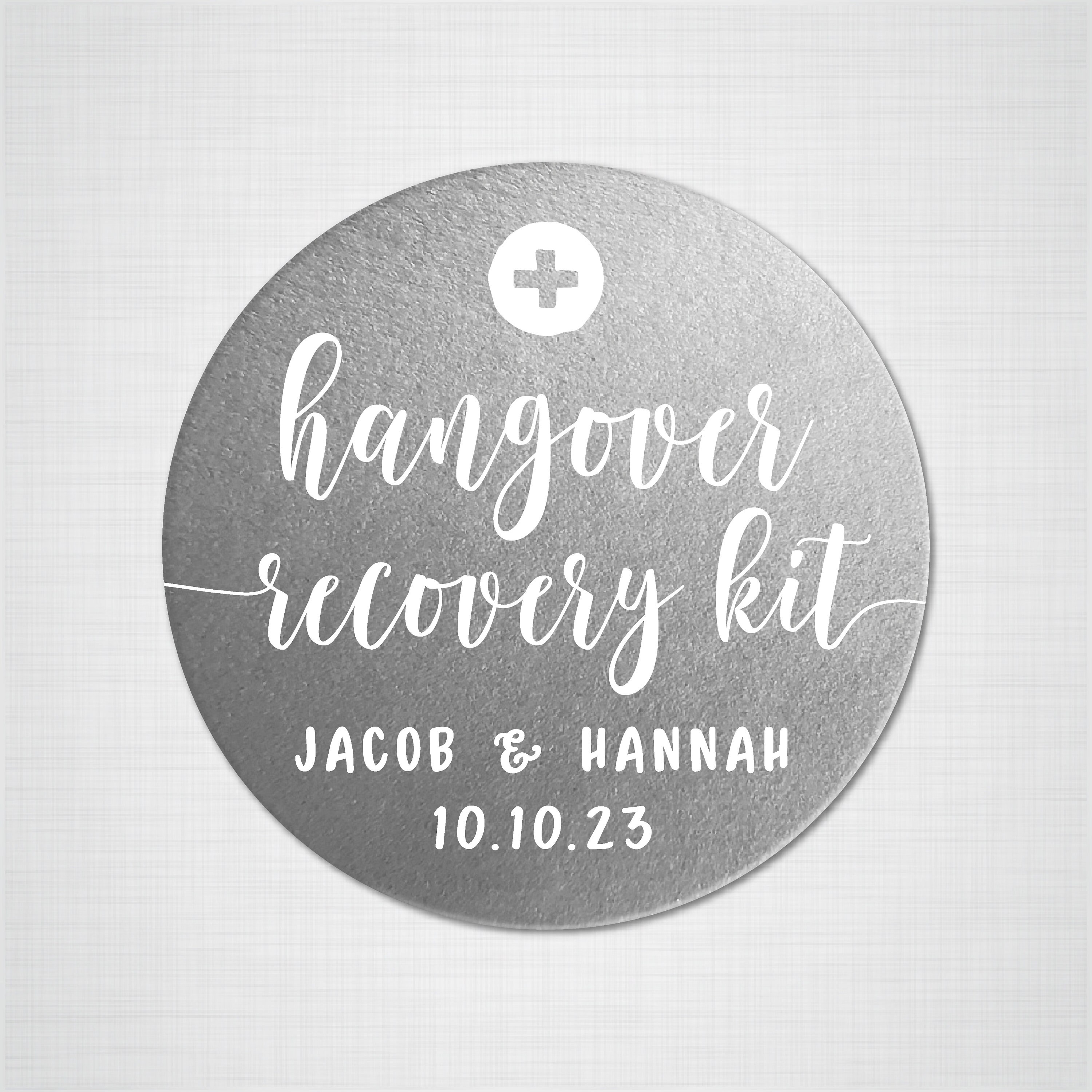 personalised hangover kit wedding stickers and labels
