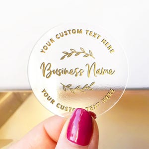 Etiquetas adhesivas transparentes con logotipos comerciales personalizados, etiquetas transparentes con logotipos comerciales, suministros de embalaje para tiendas Etsy