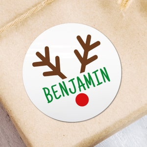 Personalized Christmas Gift Tags Stickers Sheet - Custom Name Labels Holiday Sticky Gift Tags - Merry Christmas Stickers with Name Kids