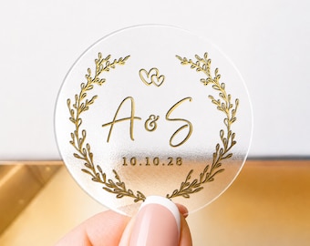 Monogram Wedding Favour Labels, Custom Round Personalised Monogram Stickers, Wedding Reception Favour Labels, Bridal Shower Party Stickers