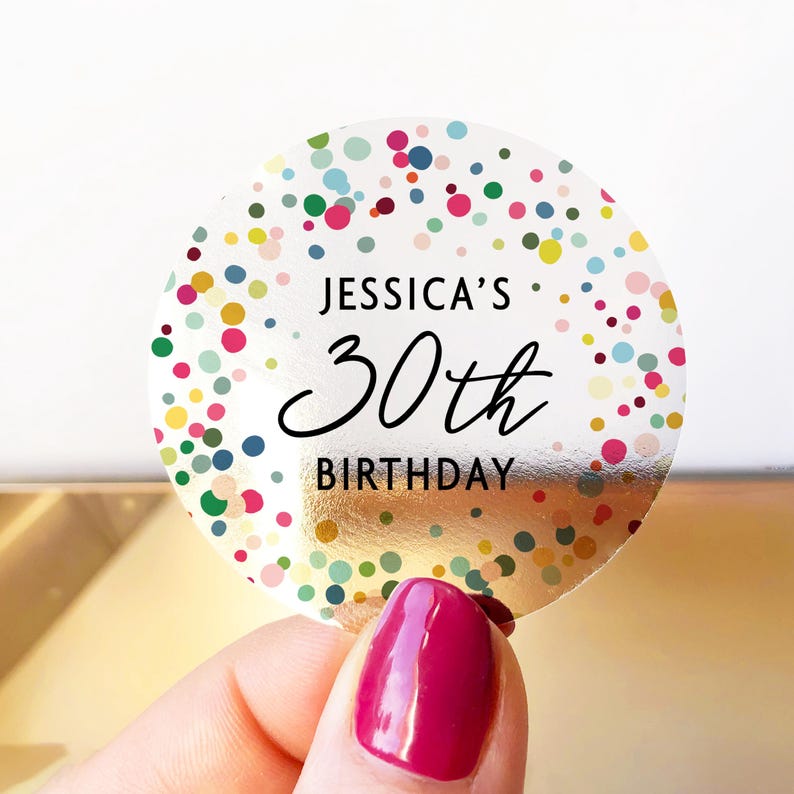 30th Sticker 30th Birthday Thank You Stickers, Personalized Party Favor Bag Stickers ...