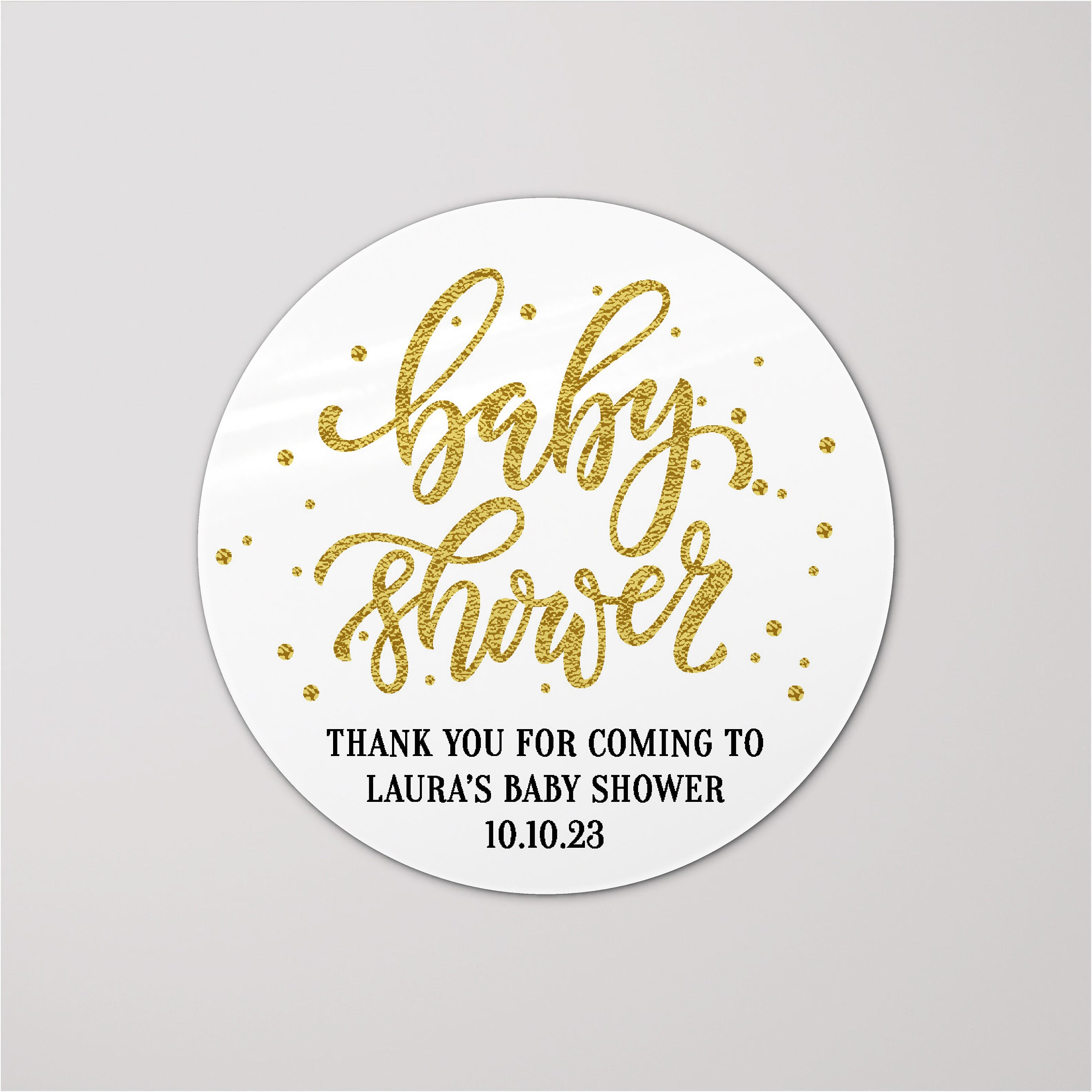 Thank you for coming to my baby shower gift gold stickers | Etsy