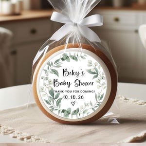 Elegant Baby Shower Round Stickers, Gender Neutral Baby Shower Favors, Personalized Party Labels, Round Baby Shower Labels For Favors