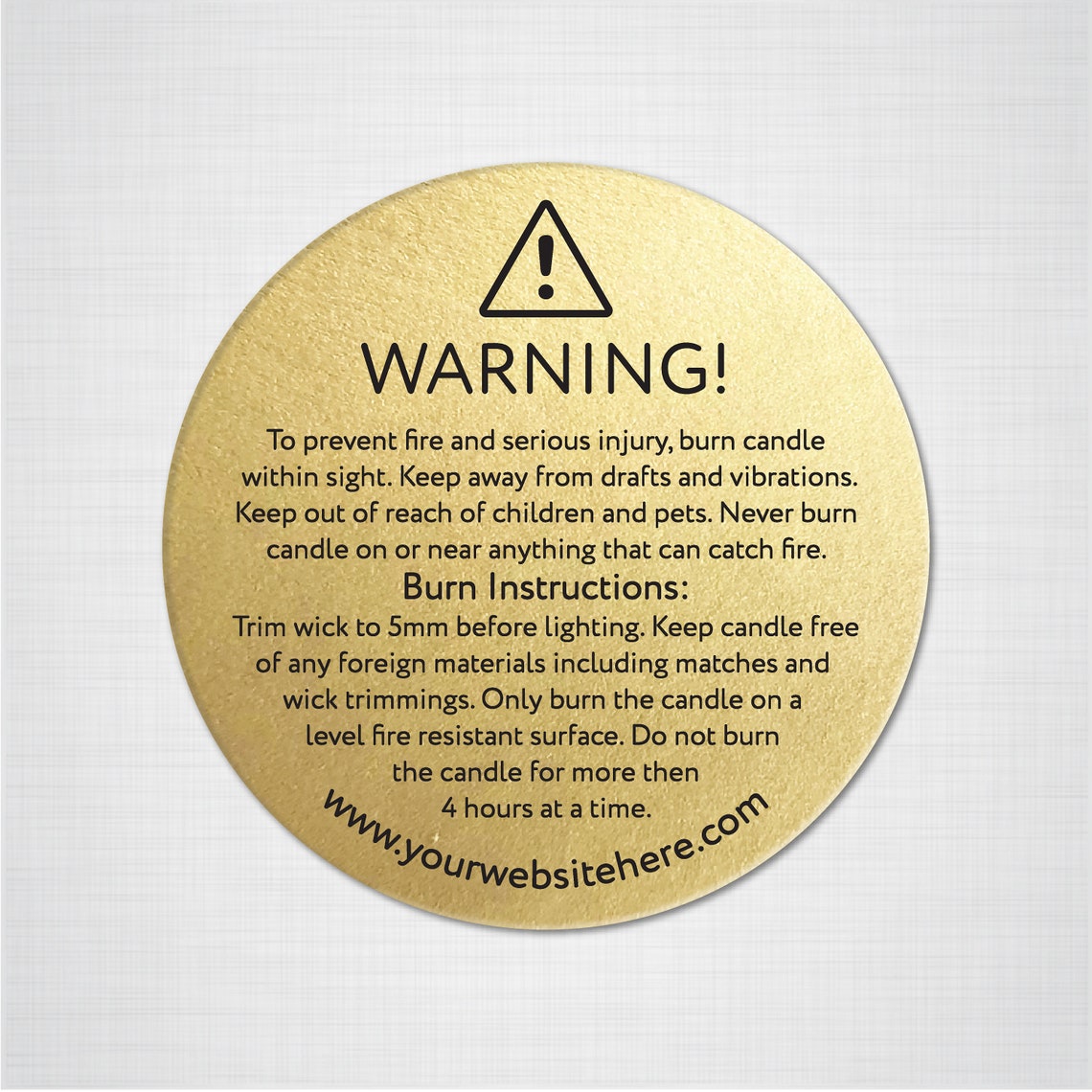 Custom candle warning safety labels stickers Candle making Etsy