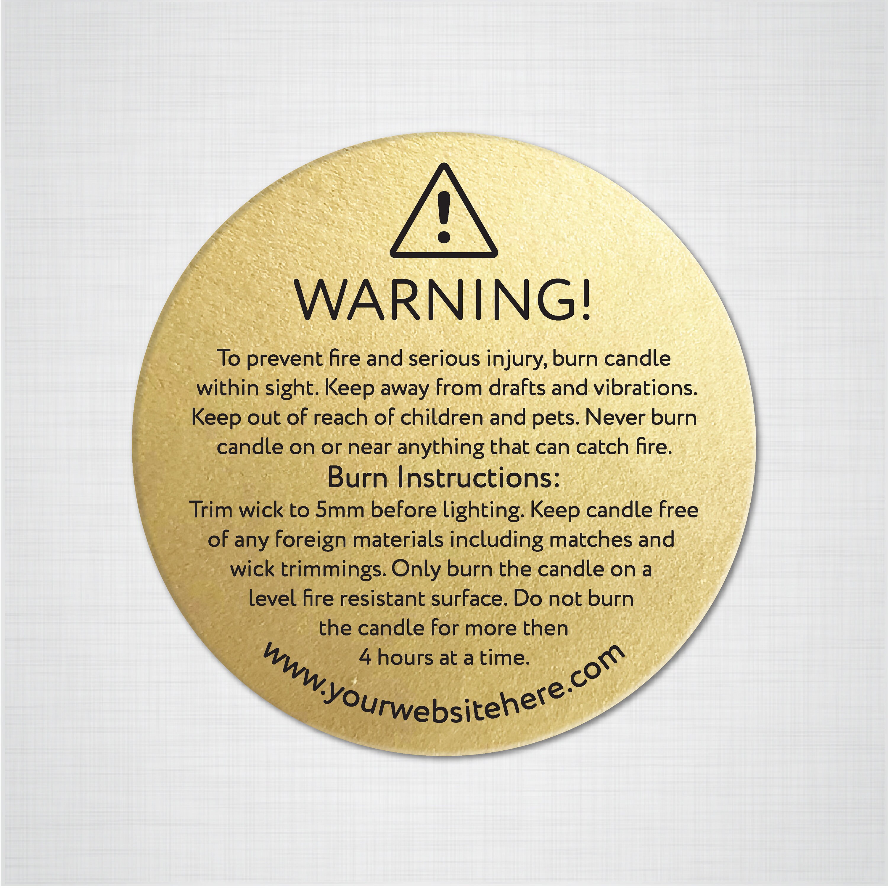 Custom candle warning safety labels stickers, Candle making safety label, Round warning stickers ...