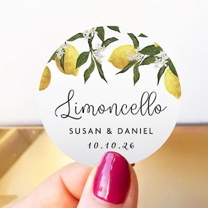 Personalized Limoncello Bottle Stickers, Custom Limoncello Labels For Bottles, Limoncello Jar Stickers, Limoncello Party Favor Labels