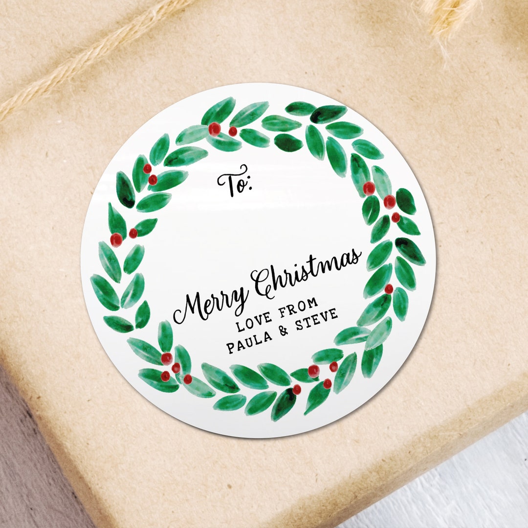 Merry Christmas Stickers Sheet Christmas Sticky Gift Tags Etsy
