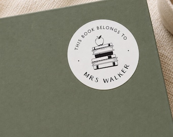 Personalised Teacher Library Stickers, Book Labels for Classroom and School Books