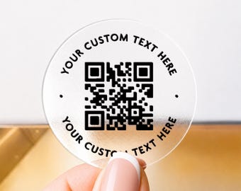 Foglio di adesivi personalizzati con codice QR e nome del marchio per la confezione, adesivi con testo personalizzato, adesivi aziendali con logo, etichette adesive personalizzate per spedizioni