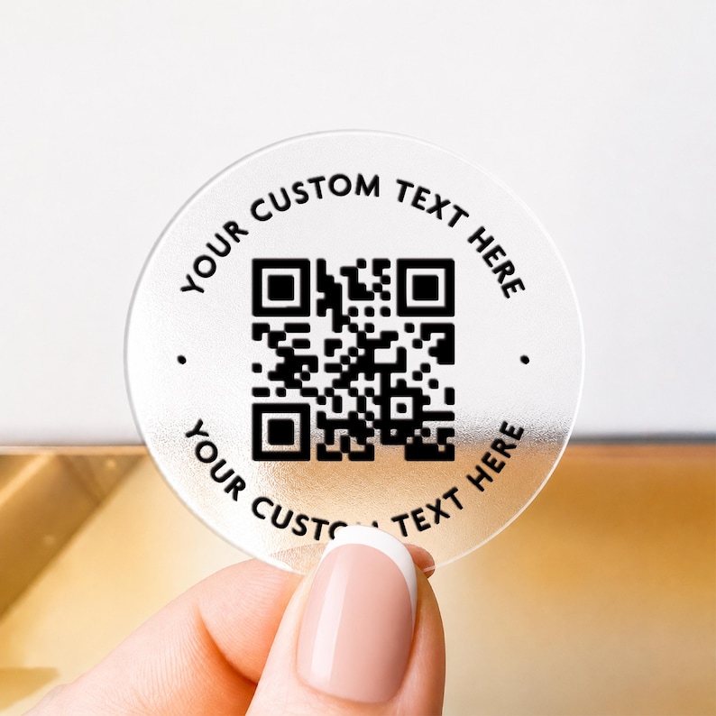 Arkusz naklejek z nazwą marki i kodem QR, Naklejki z niestandardowym tekstem, Naklejki z logo firmowym, Etykiety z personalizowanymi naklejkami wysyłkowymi zdjęcie 1