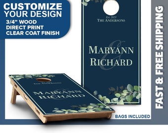 Custom Wedding Cornhole Board Set | Personalized Lawn Game