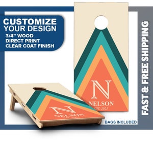Custom Cornhole Board Set | Monogram Cornhole Boards | Personalized Bag Toss Board Game | Outdoor Cornhole Game Set | Outdoor Lawn Game