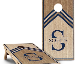 Custom Cornhole Board Set | Monogram Cornhole Boards | Personalized Bag Toss Board Game | Outdoor Cornhole Game Set | Outdoor Lawn Game