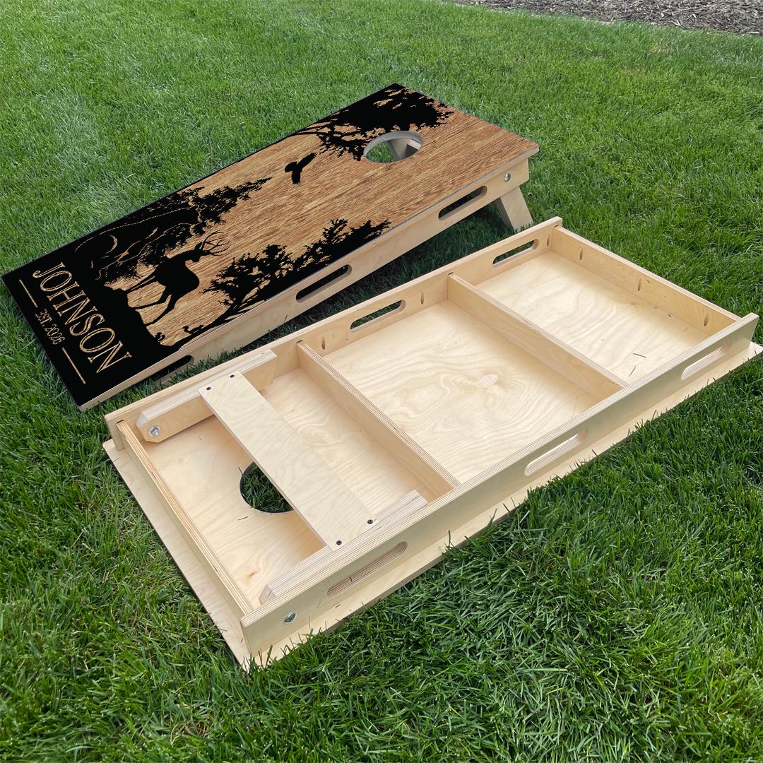 Custom Cornhole Board Set | Personalized Outdoor Lawn Game | Wood Grain ...