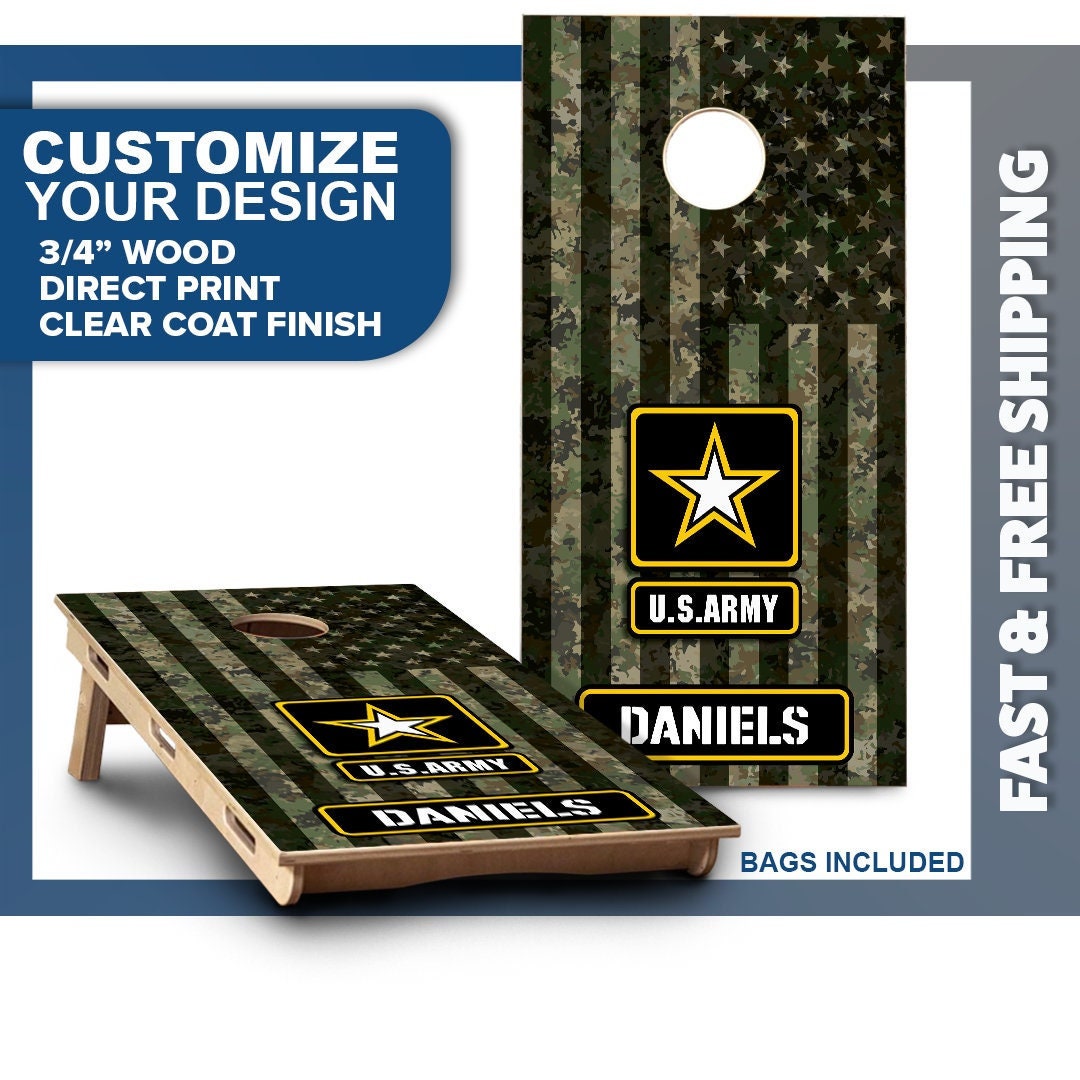 Premium Military Divisions Cornhole Board Set main image 0